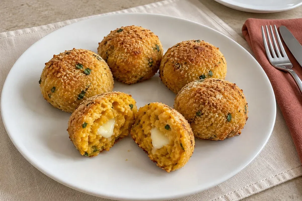 Polpette di zucca con cuore filante di provola in friggitrice ad aria: ricetta facile